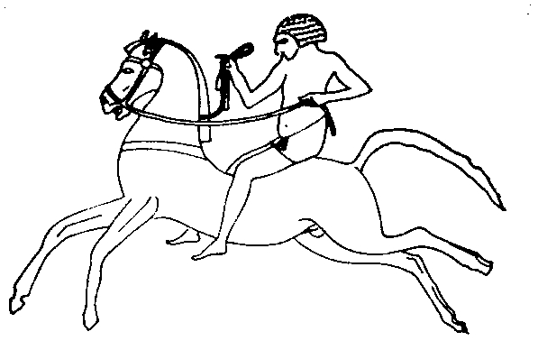 Древнеегипетское изображение всадника. XIV в. до н.э.