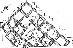 План раскопанной части дворца близ Абакана (по Л.А. Евтюховой)